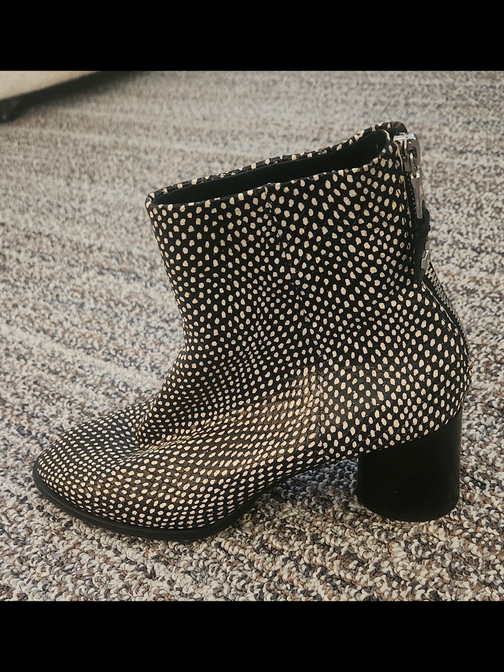 rag & bone Black and Cream Spotted Ankle Booties - Picture 3 of 7